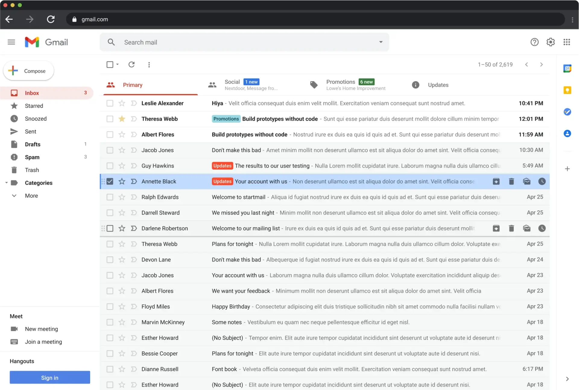 crowded and busy gmail inbox dashboard
